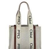Chloé Canvas Beige/Brown Medium Woody Tote
