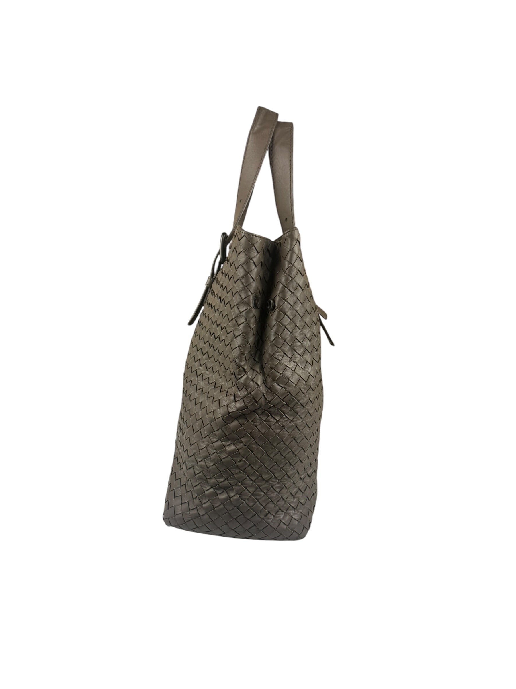 Bottega Veneta Gray Nappa Leather Intrecciato Tote Bag