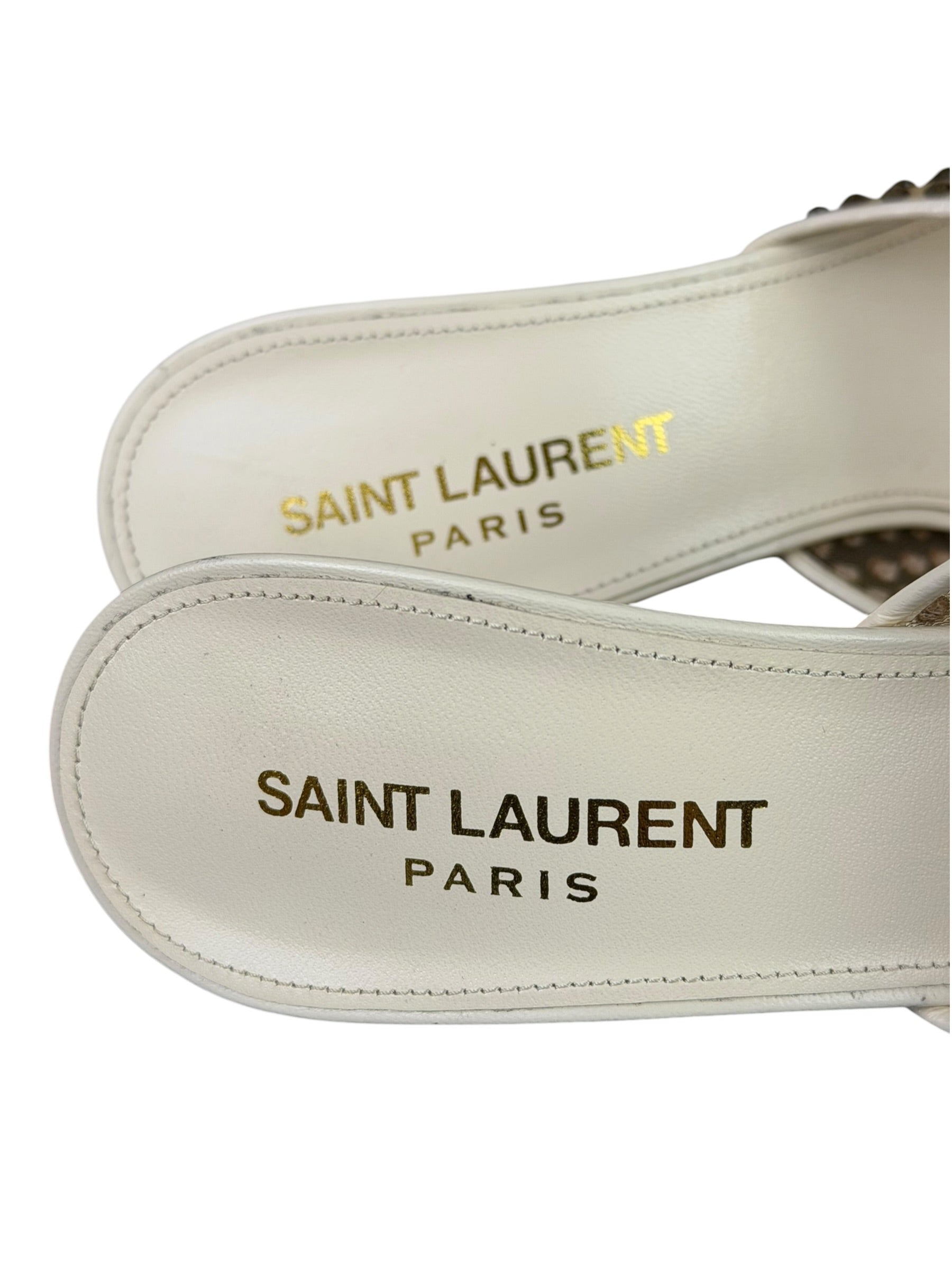 YSL Crystal Blonde Mules 37.5