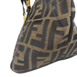 Fendi FF Black Leather Trim Zucca Mamma Pochette