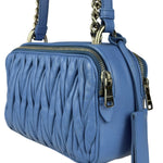 Miu Miu Blue Leather Chain Camera 2Way Shoulder Bag