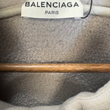 Balenciaga Grey Oversized Cropped Hoodie