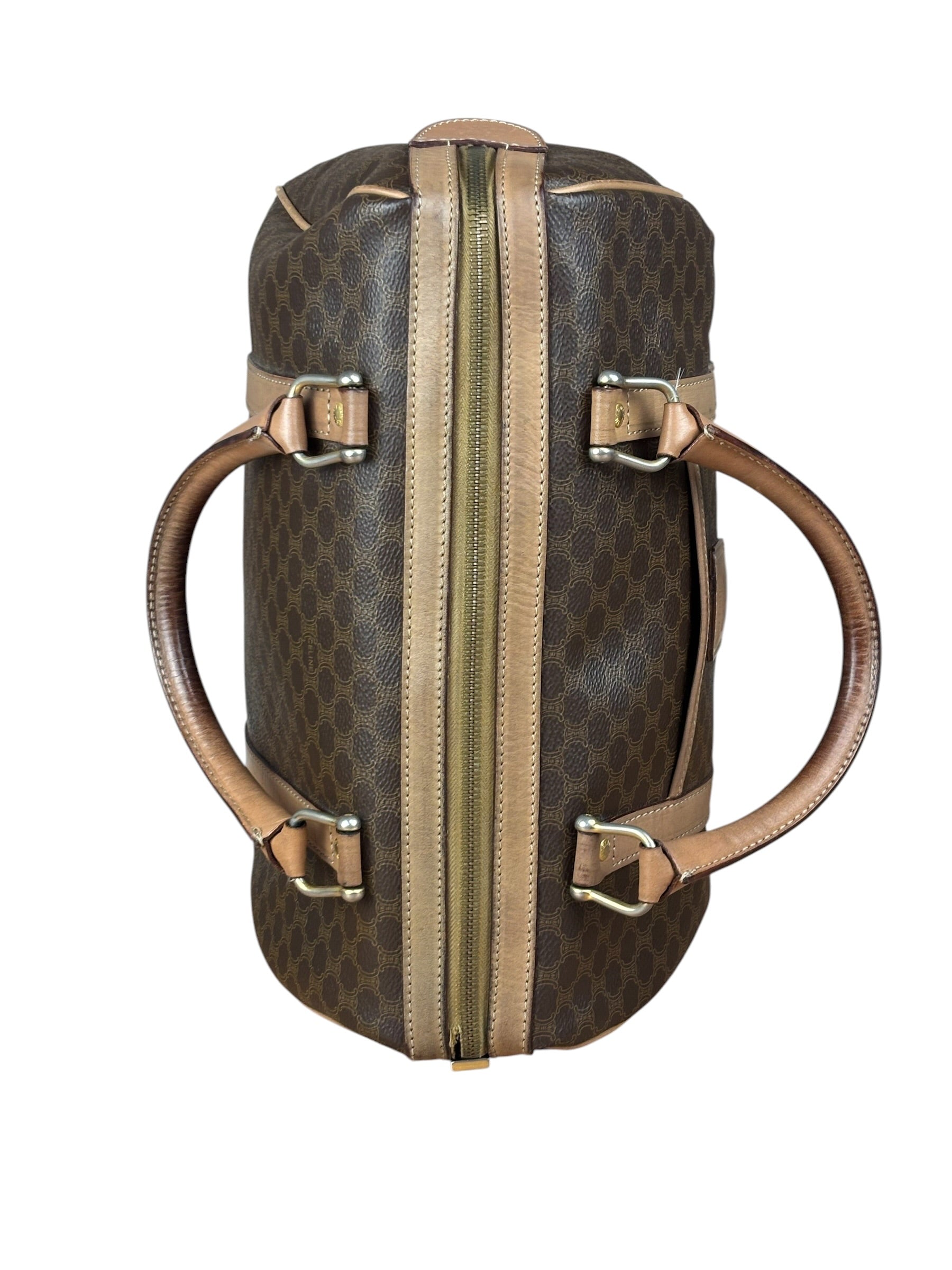 Celine Brown Leather Boston Handbag
