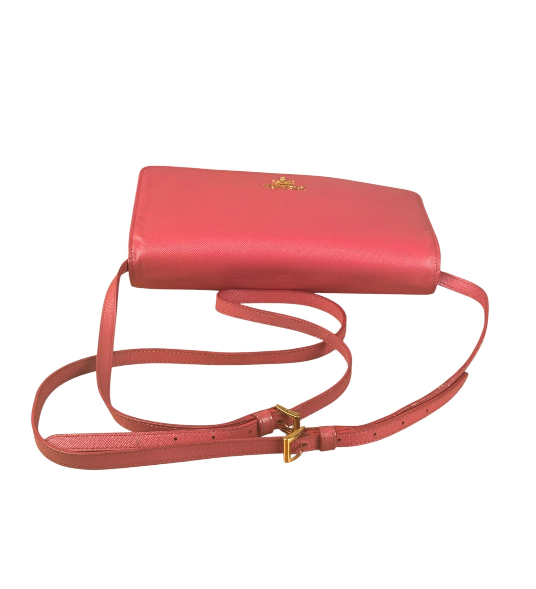 Prada Pink Saffiano Leather Pouchette