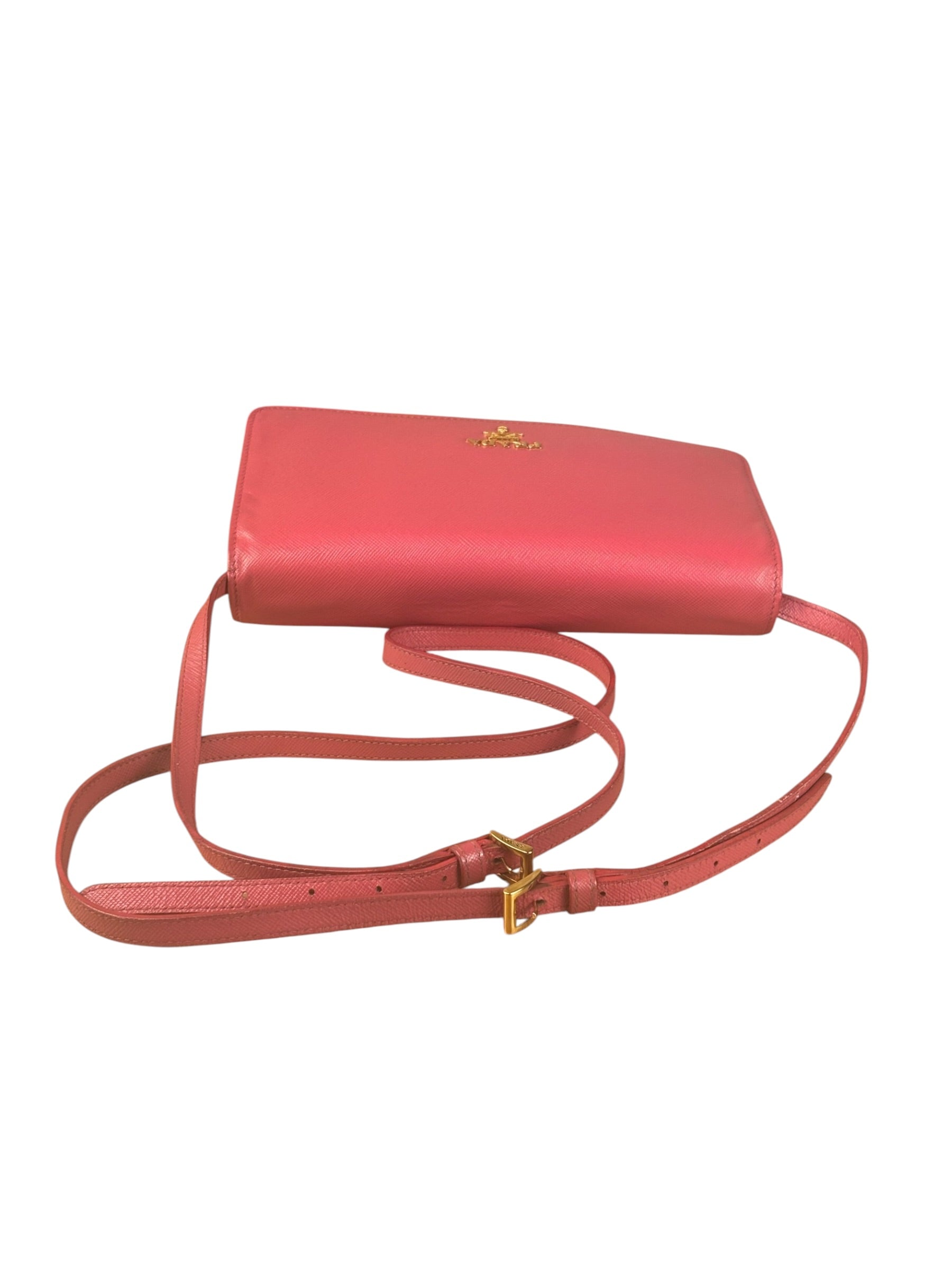 Prada Pink Saffiano Leather Pouchette