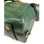 Coach Green Croc-Embossed Ashley Satchel Shoulder Bag