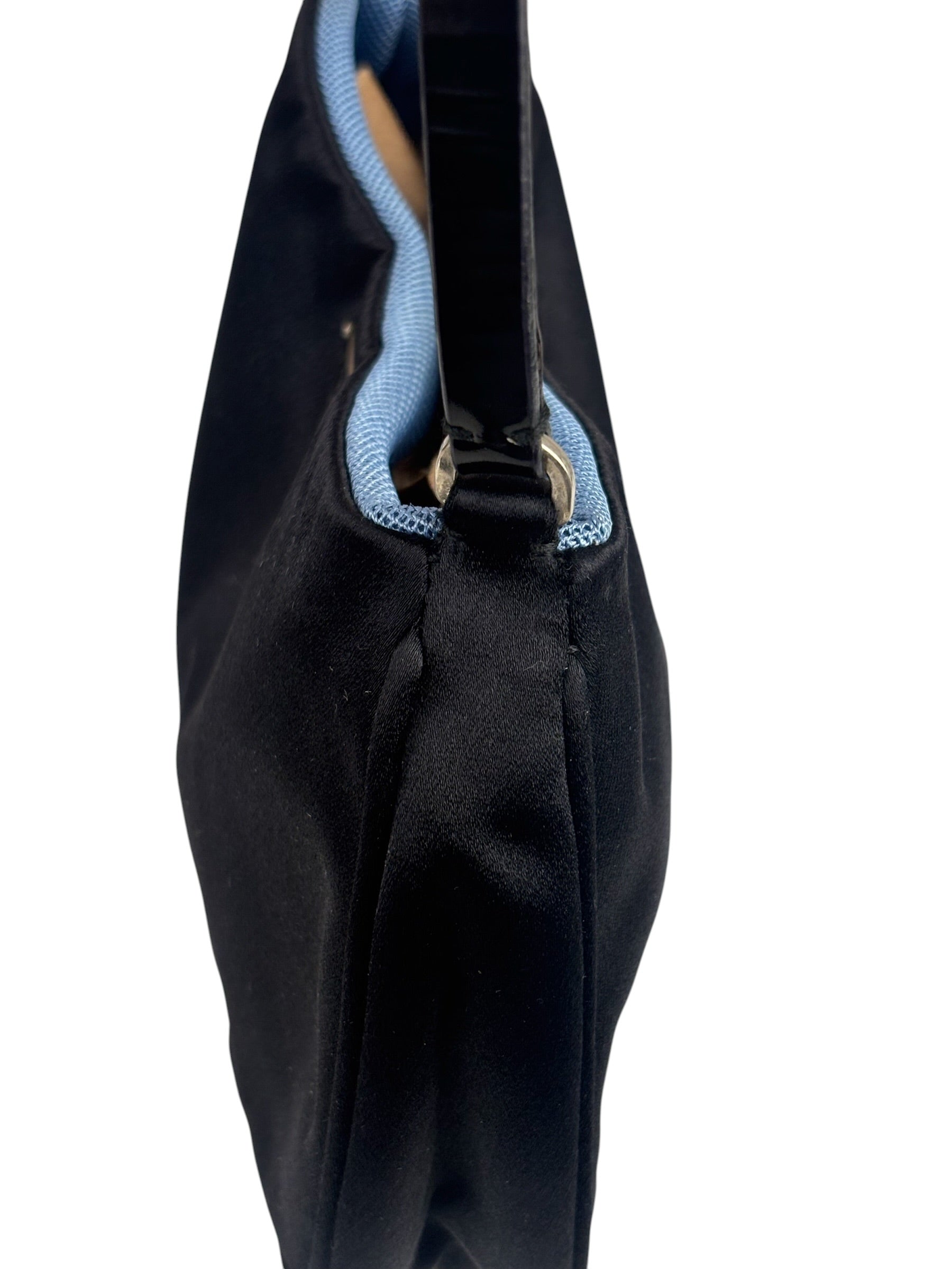 Prada Vintage Satin Black Pochette