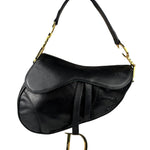 Christian Dior Black Calfskin Saddle Shoulder Bag