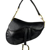 Christian Dior Black Calfskin Saddle Shoulder Bag