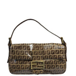 Fendi Brown Vinyl Zucca Baguette