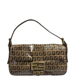 Fendi Brown Vinyl Zucca Baguette