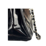 Chanel Vintage Black Patent Leather Envelope Chain Shoulder Bag 1998