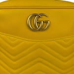 Gucci Bright Yellow GG Marmont Matelasse Shoulder Camera Bag