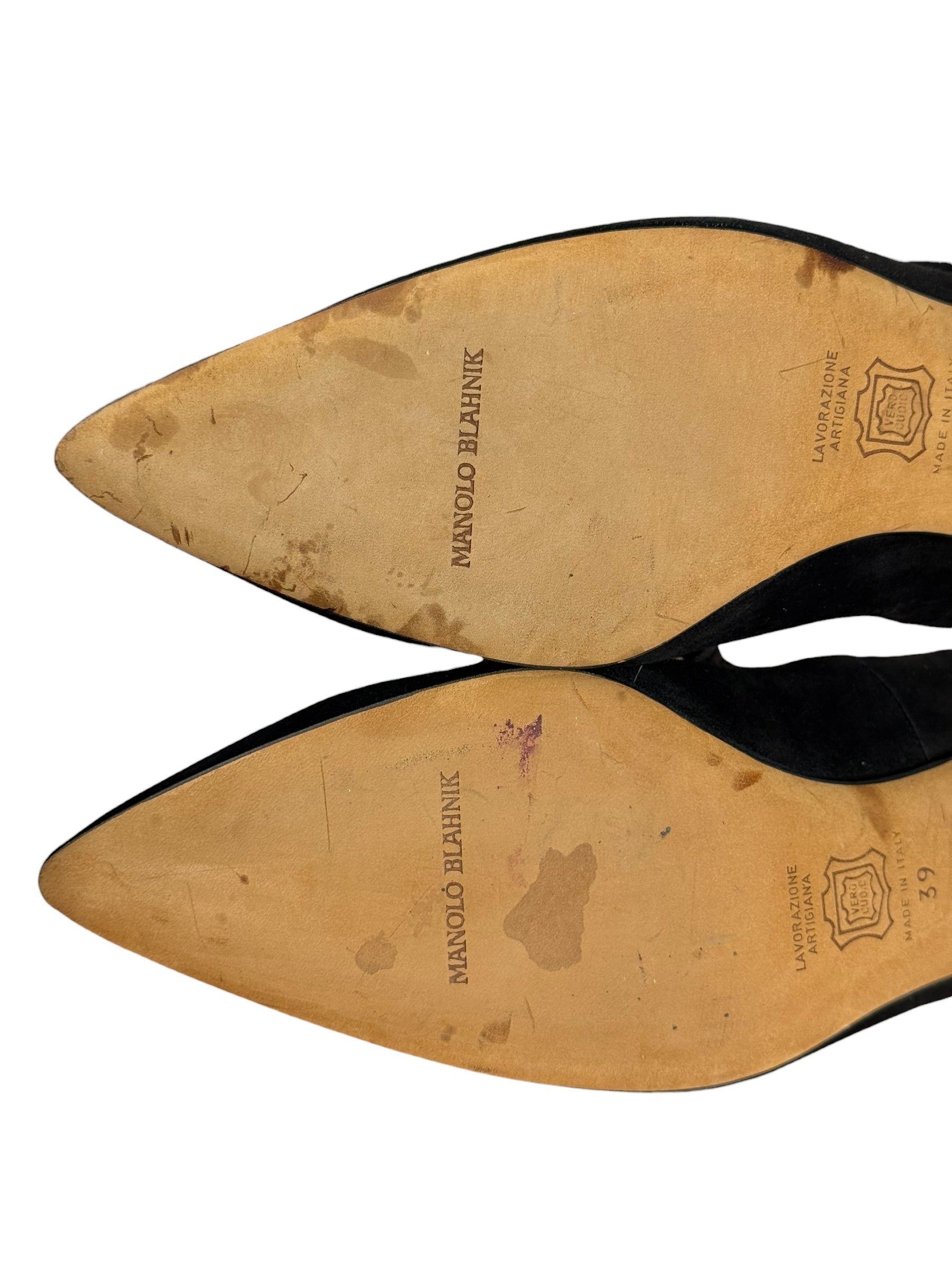 Manolo Blahnik Brown Suede Strappy Heels