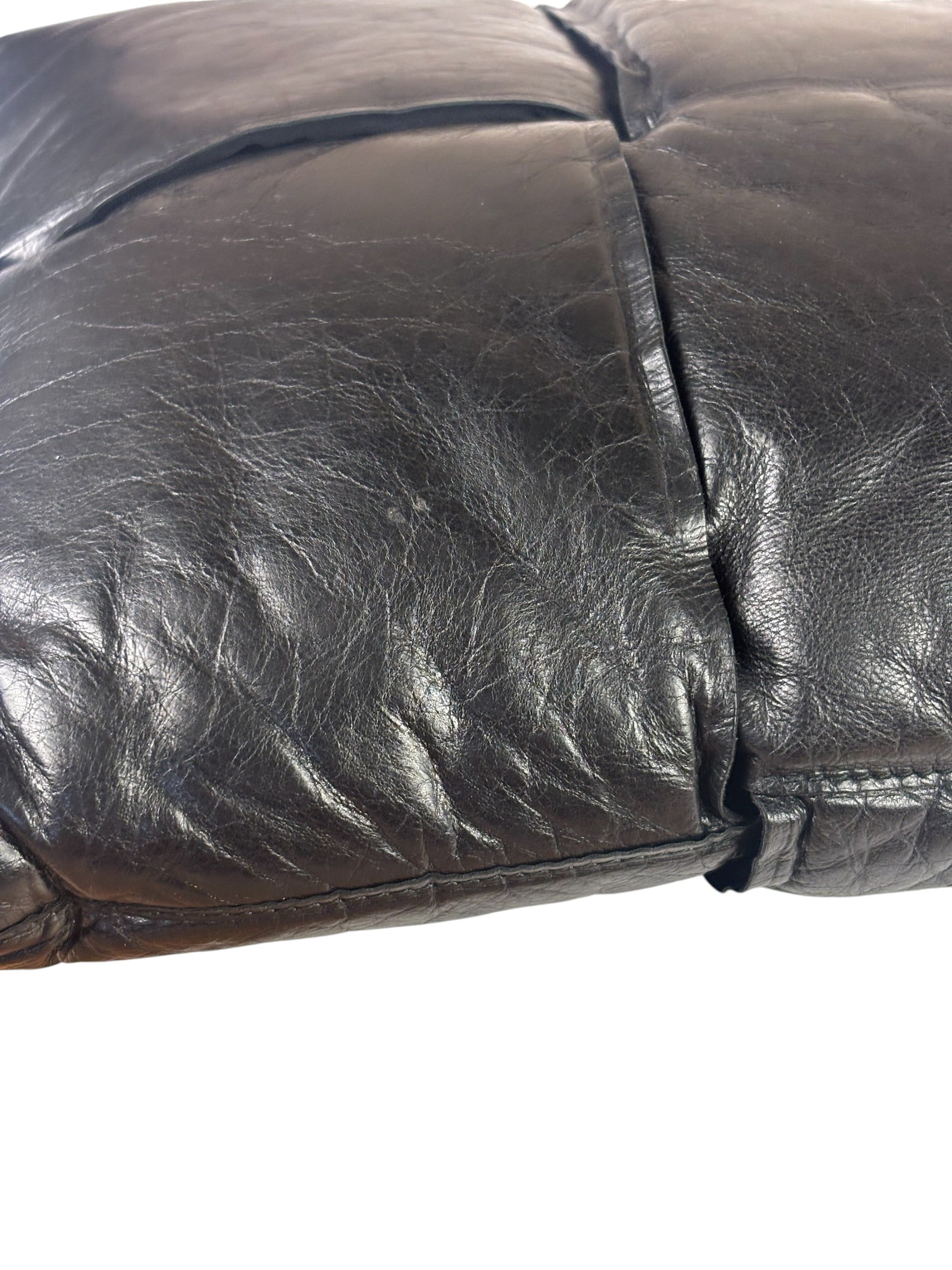 Bottega Veneta Black Leather Maxi Intrecciato Padded Pouch