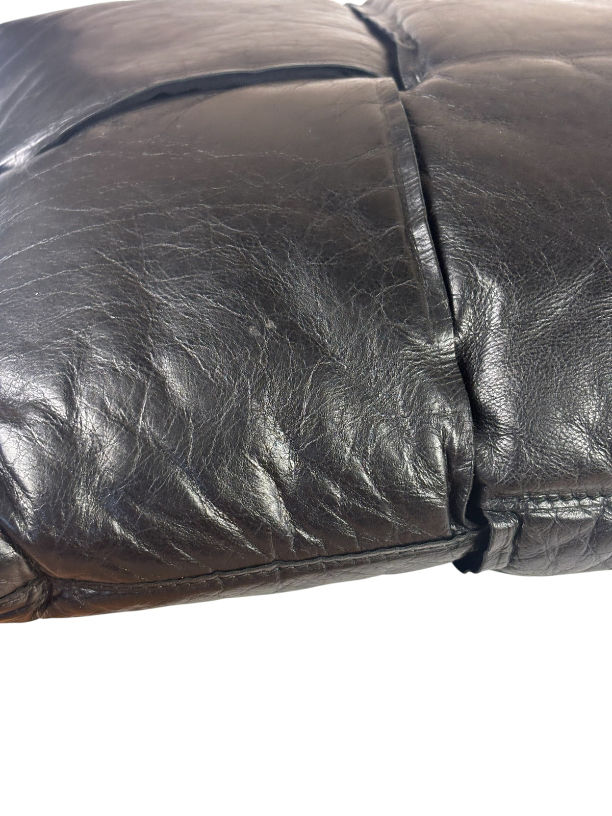 Bottega Veneta Black Leather Maxi Intrecciato Padded Pouch