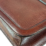 Prada Enameled Metal Triangle Brown Shoulder Bag