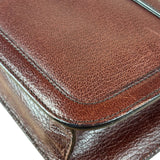 Prada Enameled Metal Triangle Brown Shoulder Bag