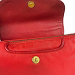 Prada Red Tessuto Nylon/Saffiano Leather Trim Two-Way Bag