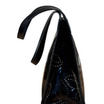 Chanel Black Patent Leather Perforated Camellia Tote Bag 2003