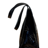 Chanel Black Patent Leather Perforated Camellia Tote Bag 2003