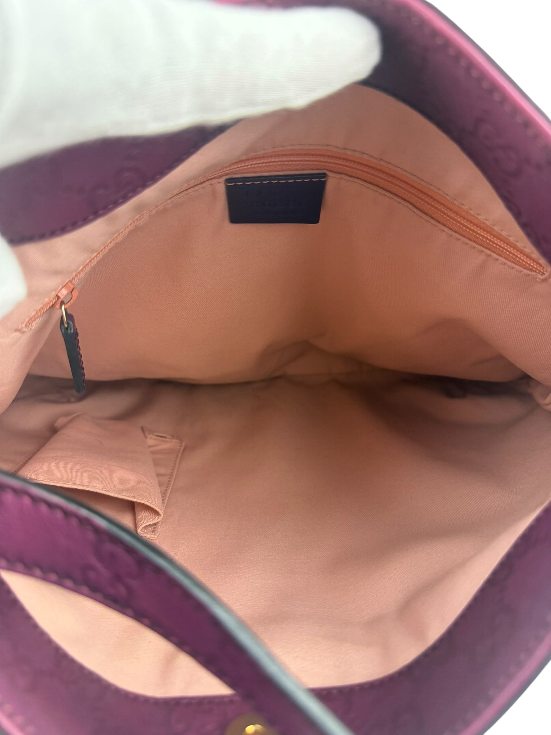 Gucci Vintage Purple Canvas Shoulder/Hobo Bag
