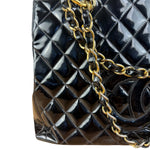 Chanel Black Patent Quilted Leather Timeless Shopping Tote Bag 2002