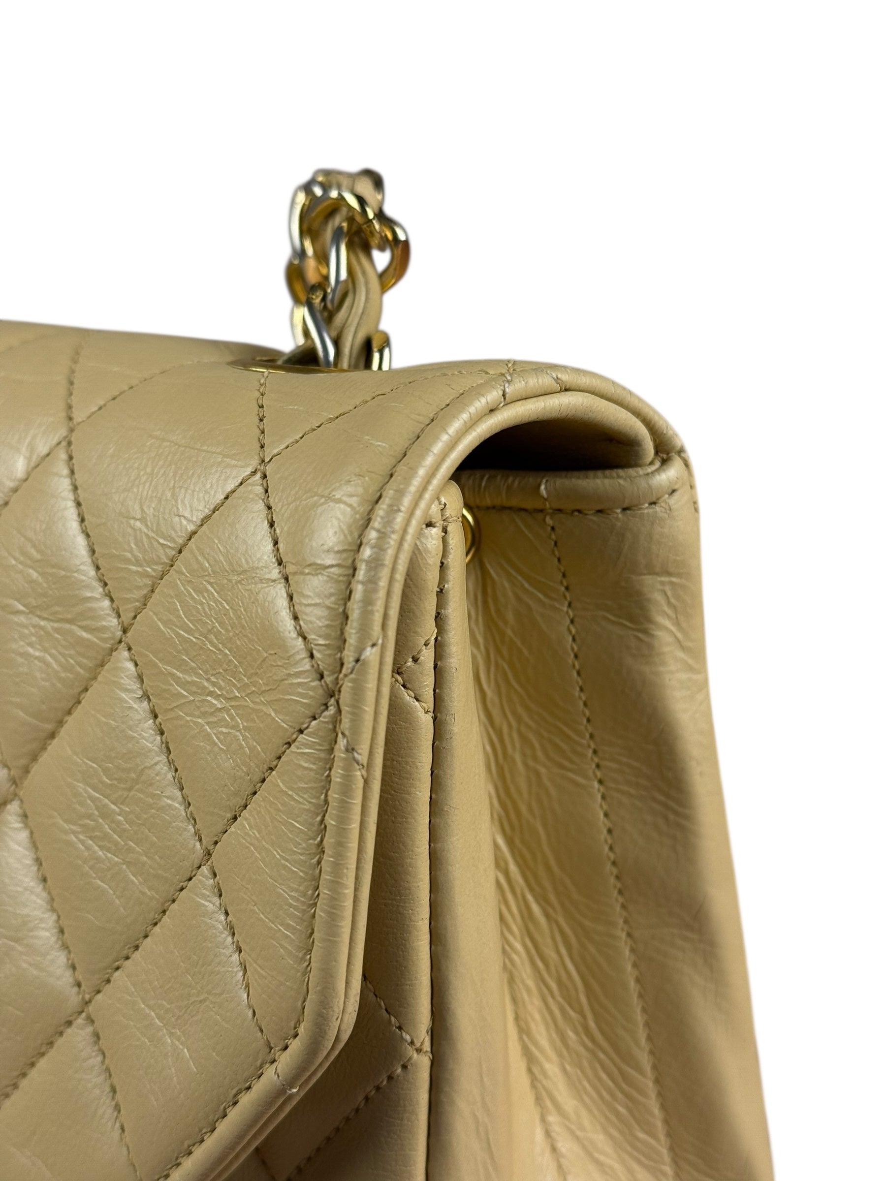 Chanel 1986 Beige Curved Flap Bag