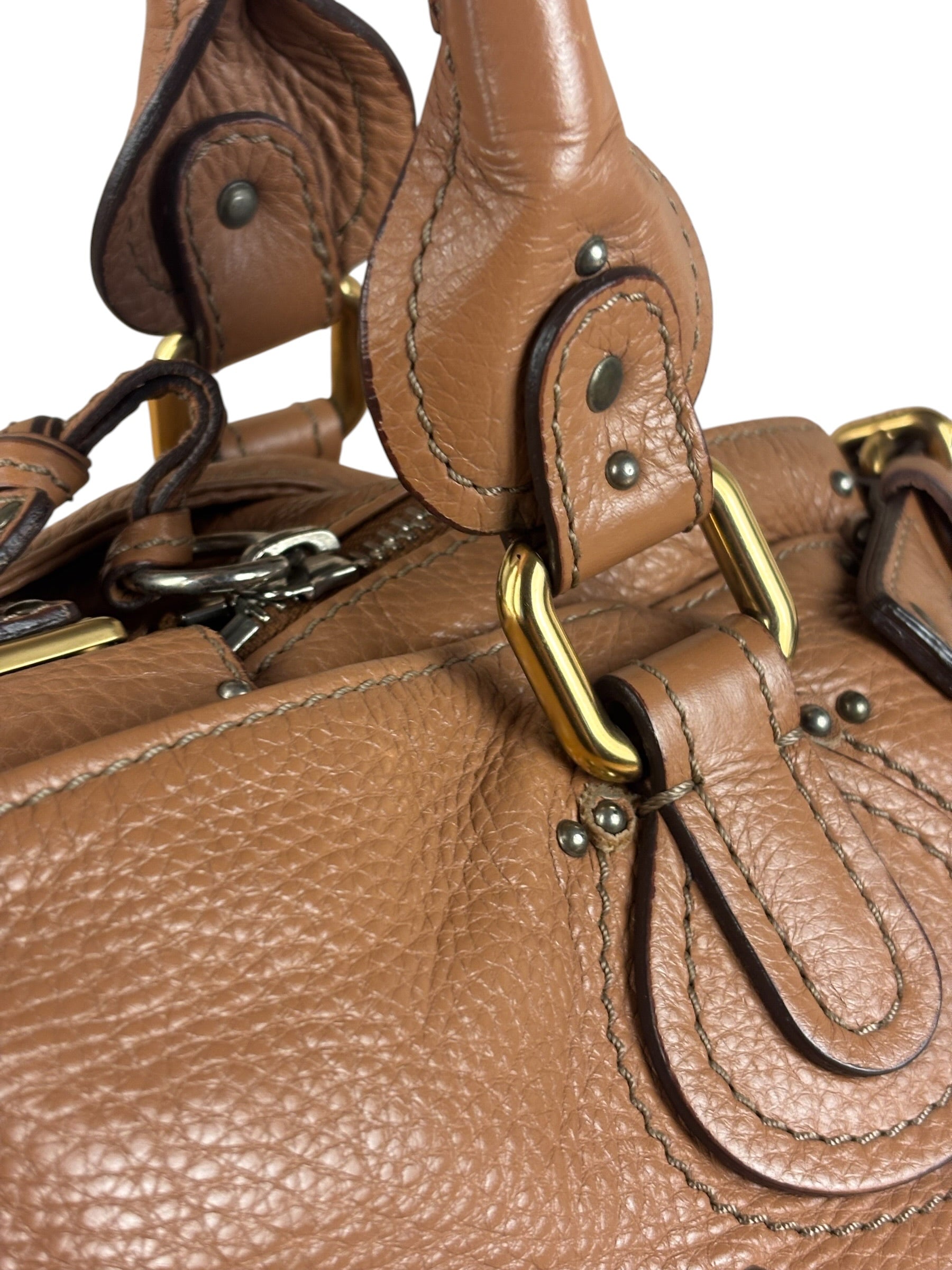 Chloe Vintage Tan Leather Paddington Shoulder Bag