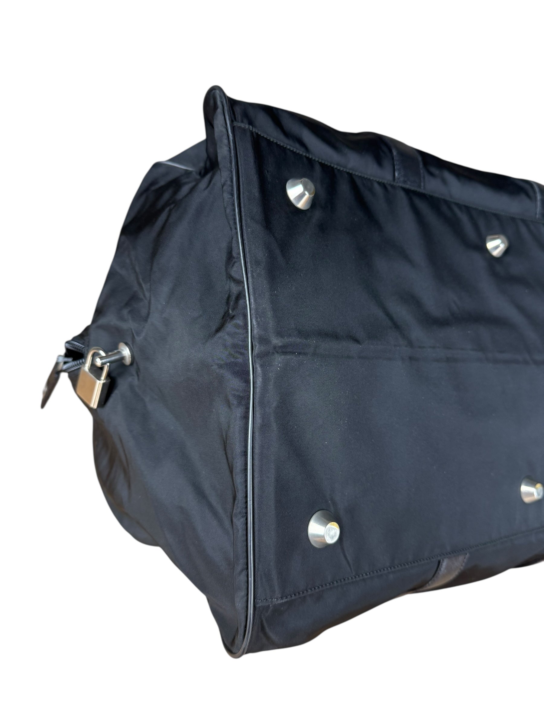 Prada Black Nylon Weekender Bag