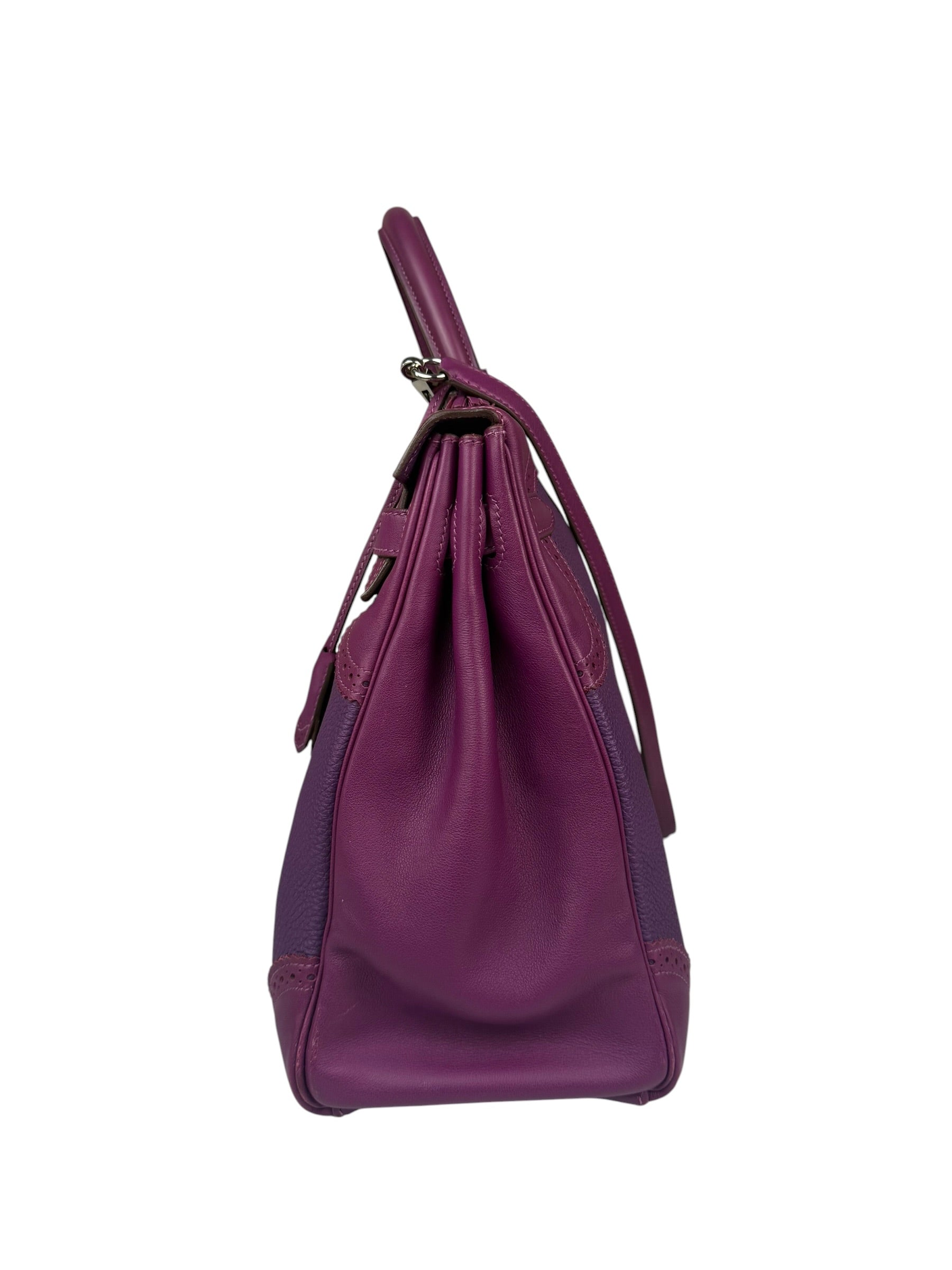 Hermes Kelly 35 Purple Ghillies Swift Togo Leather Handbag 2015