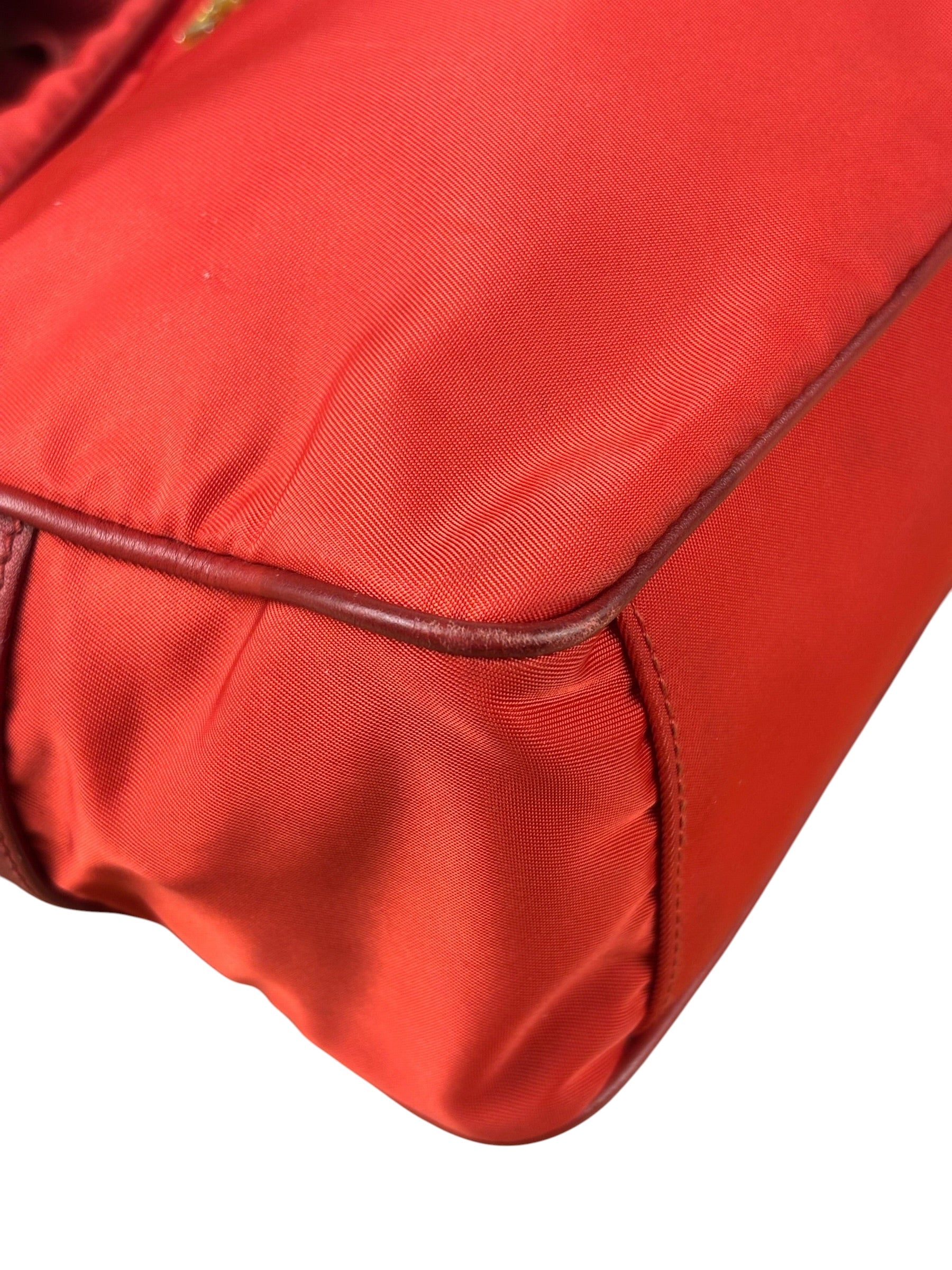 Prada Red Nylon Camera Crossbody Bag