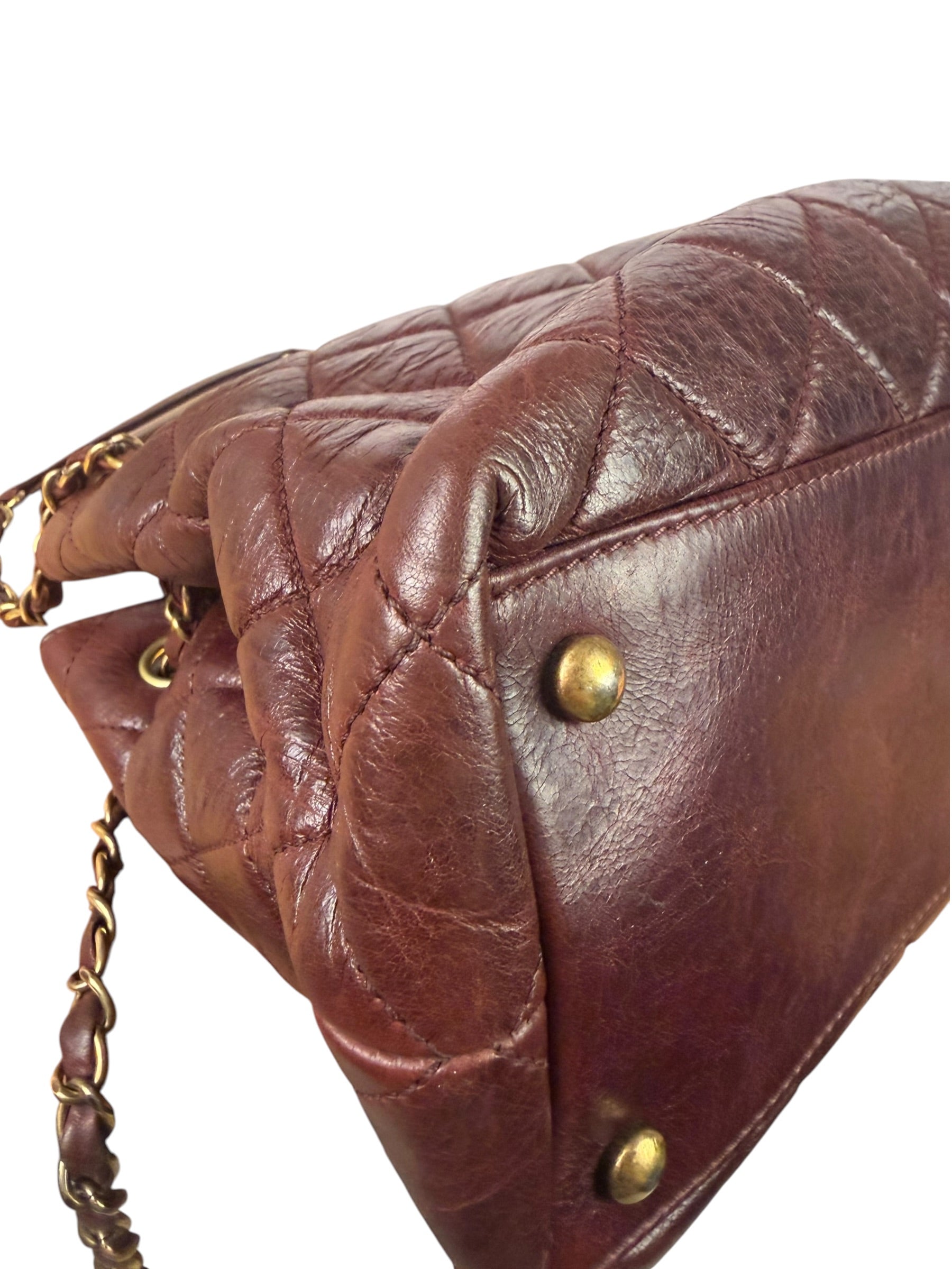 Chanel Burgundy Quilted Leather Portopello Bowler Bag 2014