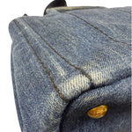 Prada Blue Denim Canapa Logo Tote Bag