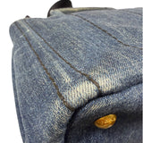 Prada Blue Denim Canapa Logo Tote Bag