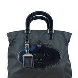 Prada Black Tessuto Nylon Leather Trim Hand Bag