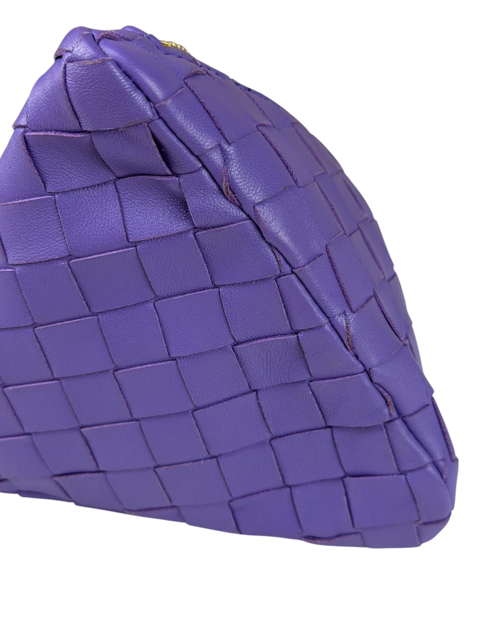 Bottega Veneta Purple Leather Nano Pyramid Pouch
