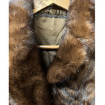 Vintage Hazel Brown Chevron Stripped Mink Fur Coat