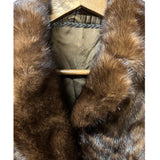 Vintage Hazel Brown Chevron Stripped Mink Fur Coat