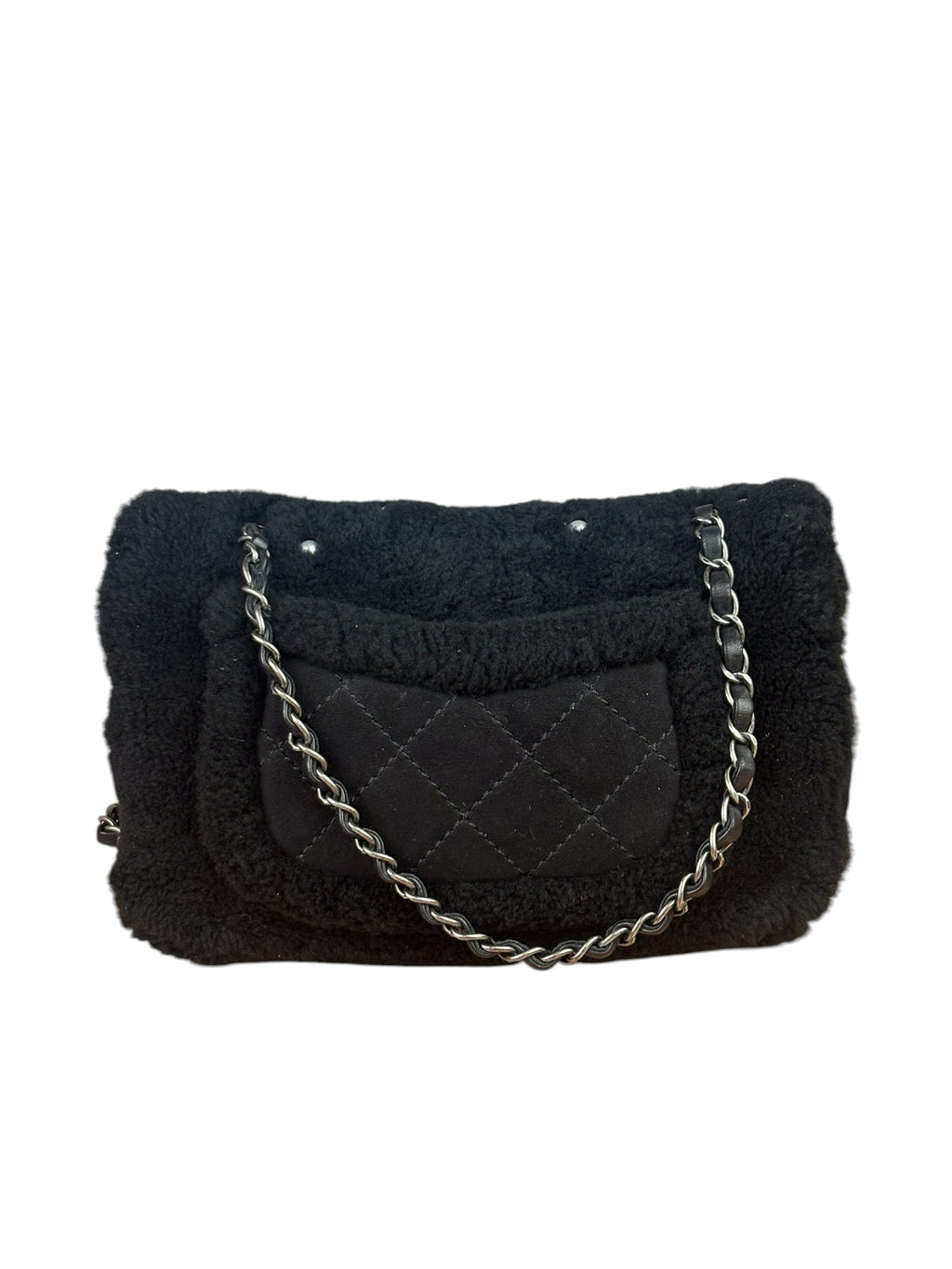 Chanel Pearl Shearling Flap Bag 2014