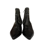 Saint Laurent Black Leather Studded Ankle Boots
