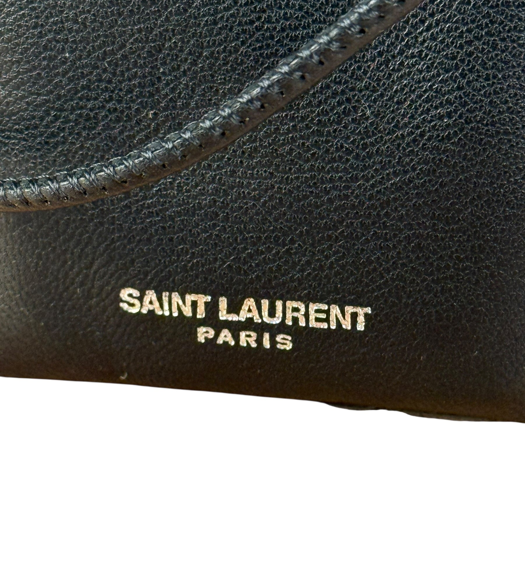 Saint Laurent Black Leather AirPods Crossbody Pouch