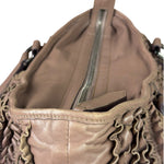 Burberry Purple Leather Ruffled Lowery Bag