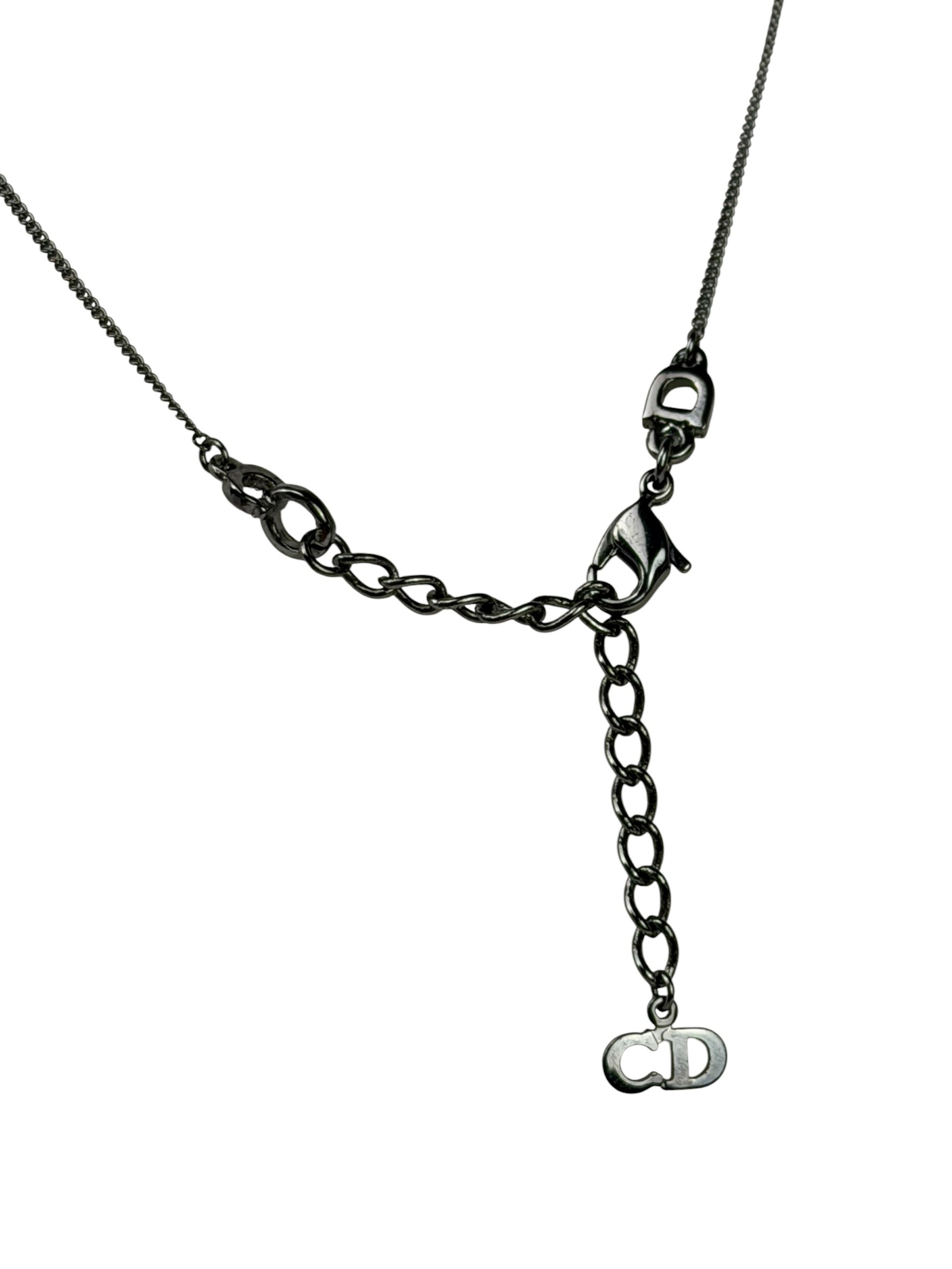 Christian Dior Silver-Tone Pendant Necklace
