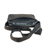 Chanel Vintage Black Quilted Leather Camera Crossbody Bag 1992