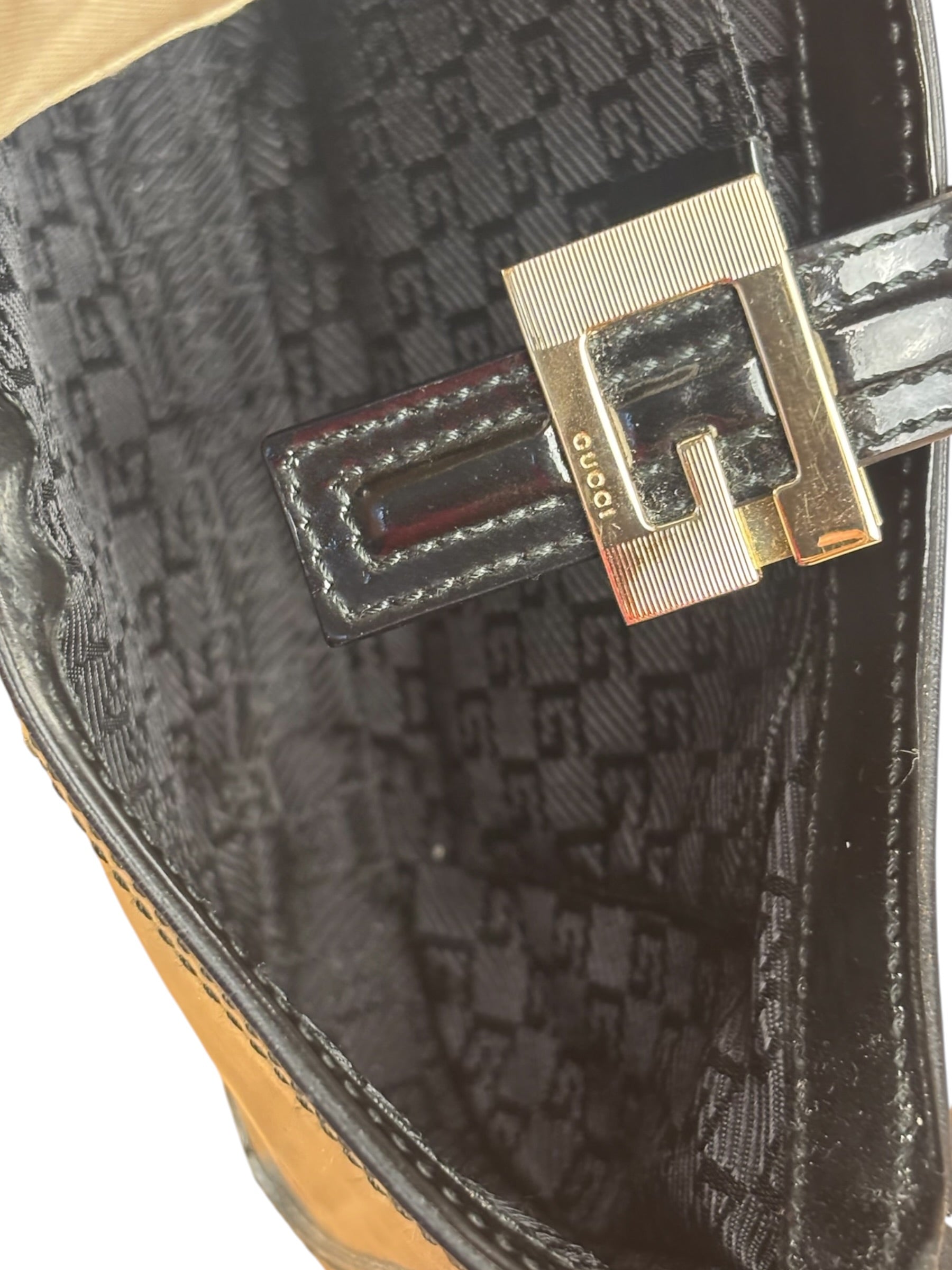 Gucci Mini Black Patent Shoulder Pouch