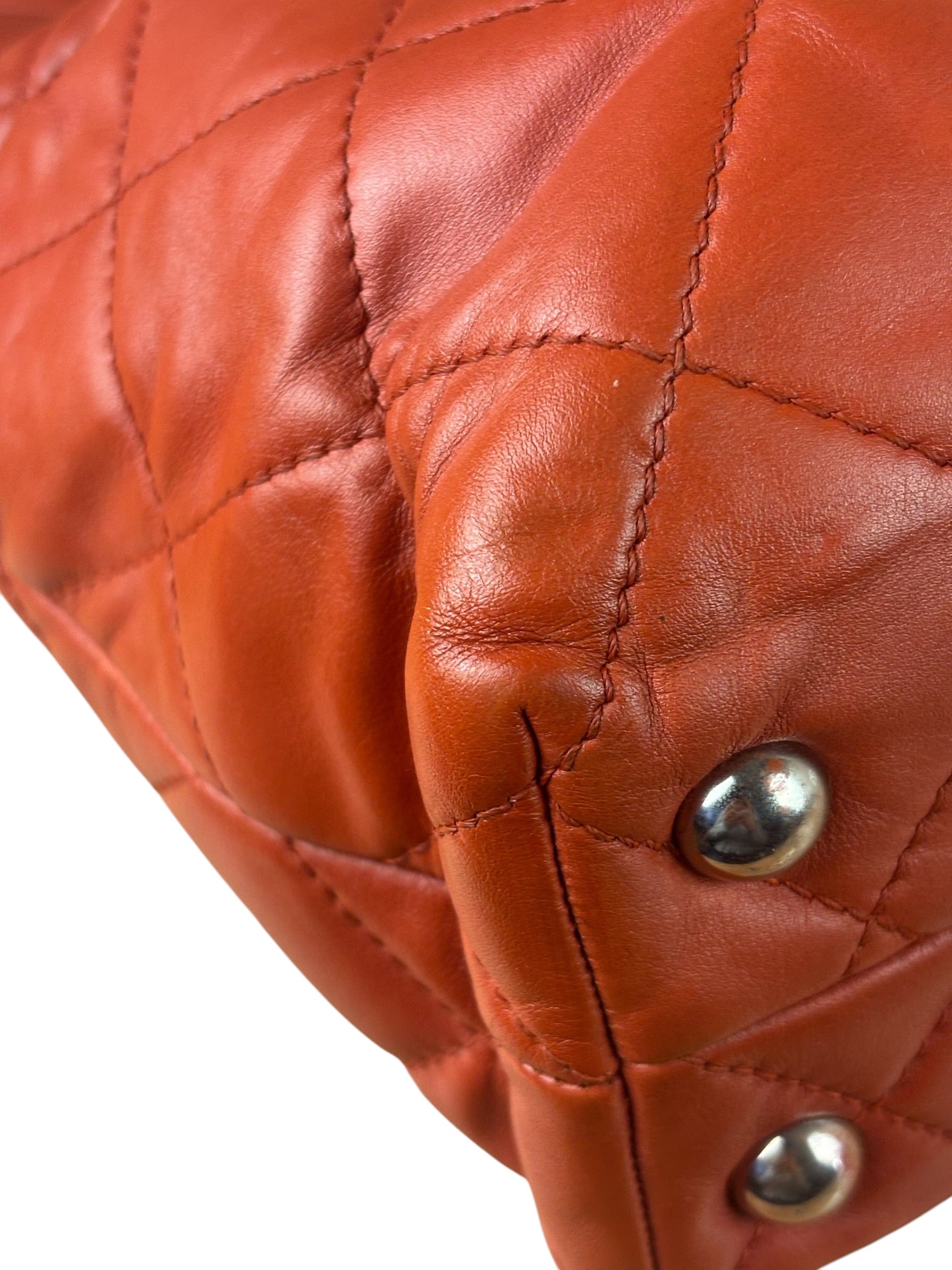 Chanel Red Quilted Calfskin In The Business Tote 2011