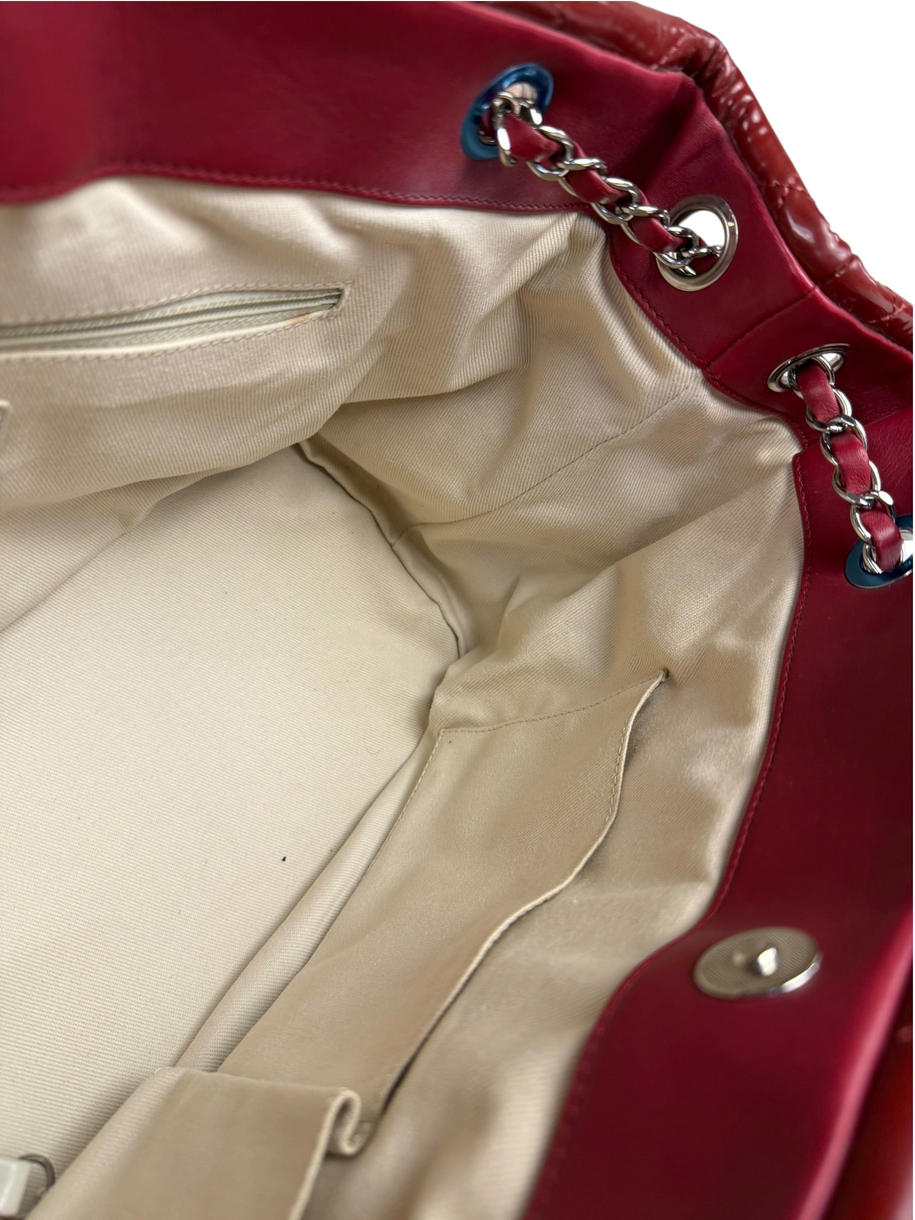 Chanel Patent Red Quilted S Shopper Tote 2013
