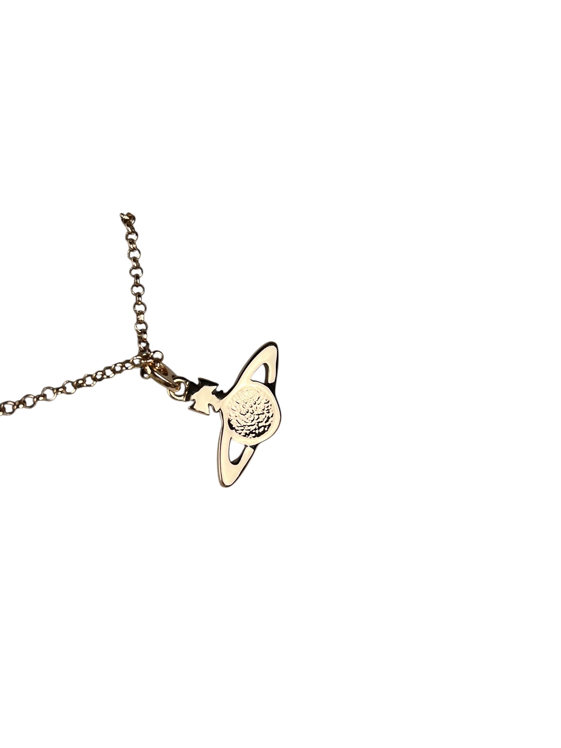 Vivienne Westwood Rose Gold Orb Bas Relief Necklace