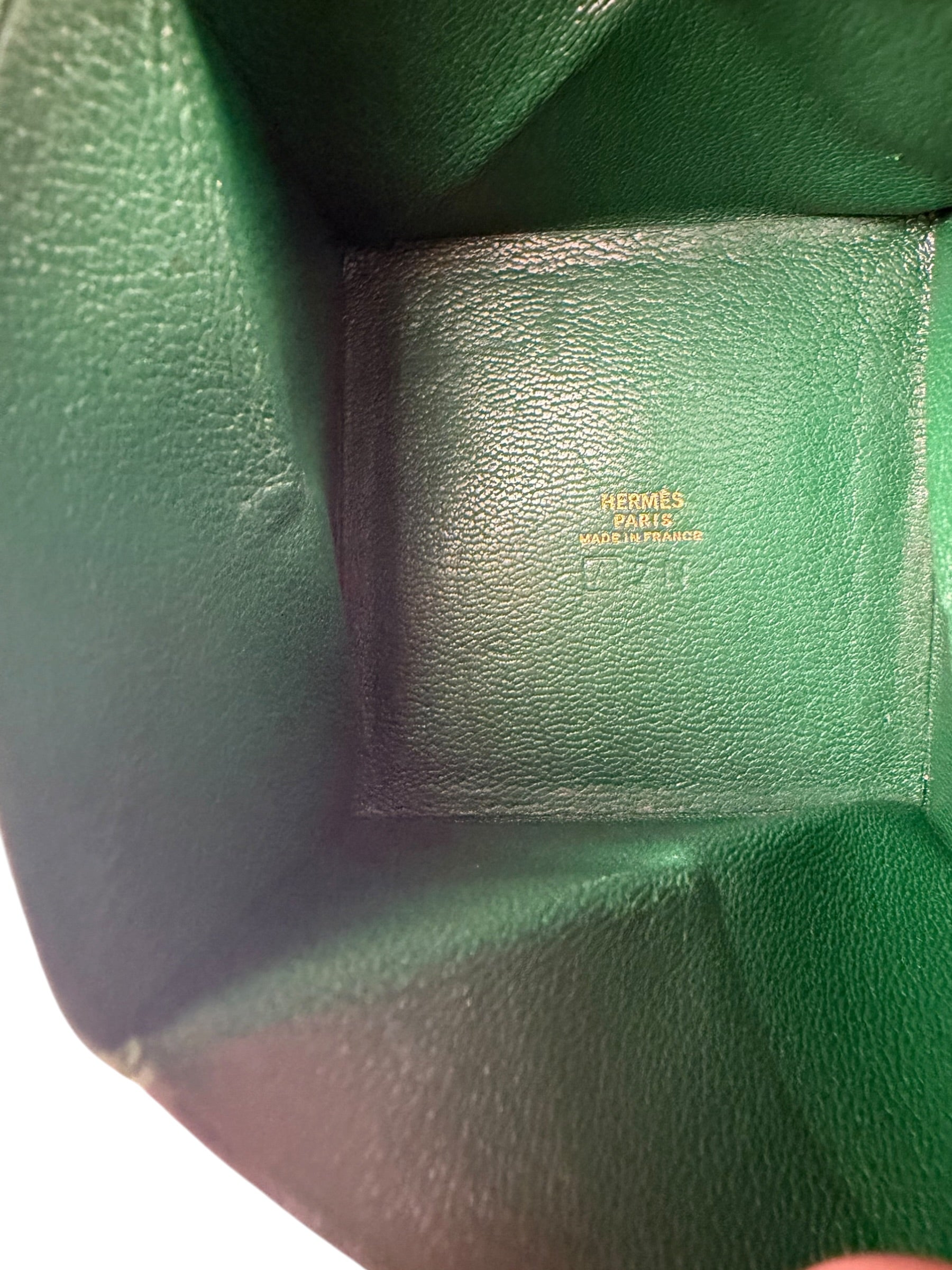 Hermes Green Leather Zoulou Coin Purse